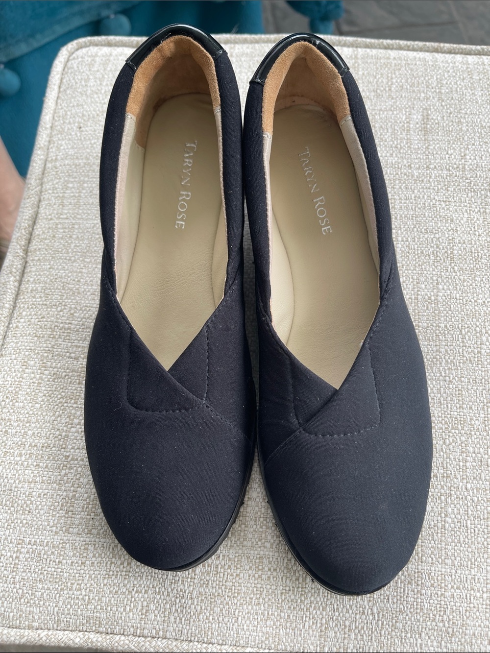 Taryn Rose Black Slip-On Quilted Ballet Flats